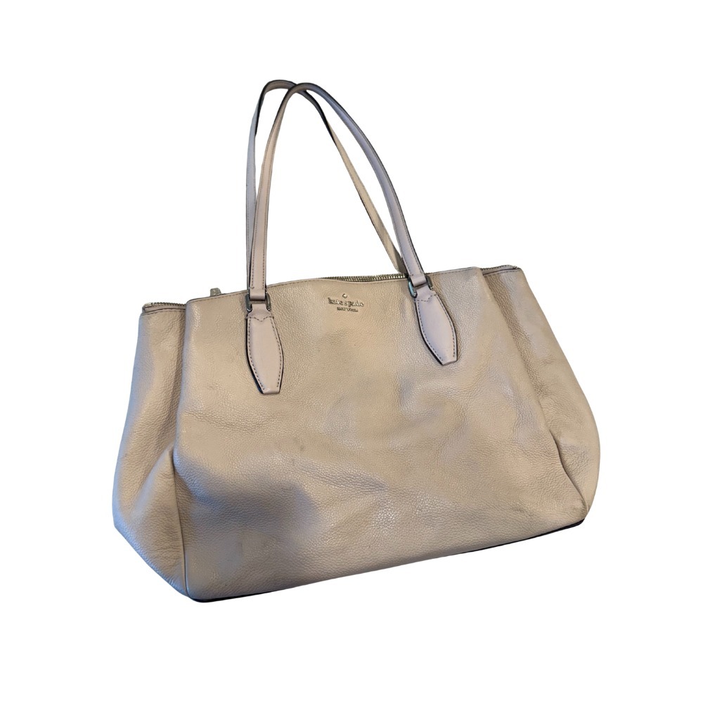 Kate Spade Monet Womens Handbag Pink Pebbled Leather Large Compartment Tote Bag‎